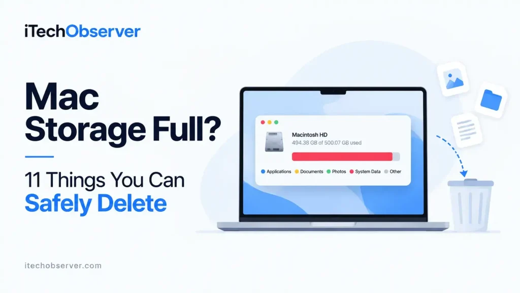 Mac storage full with safe files to delete and free up space